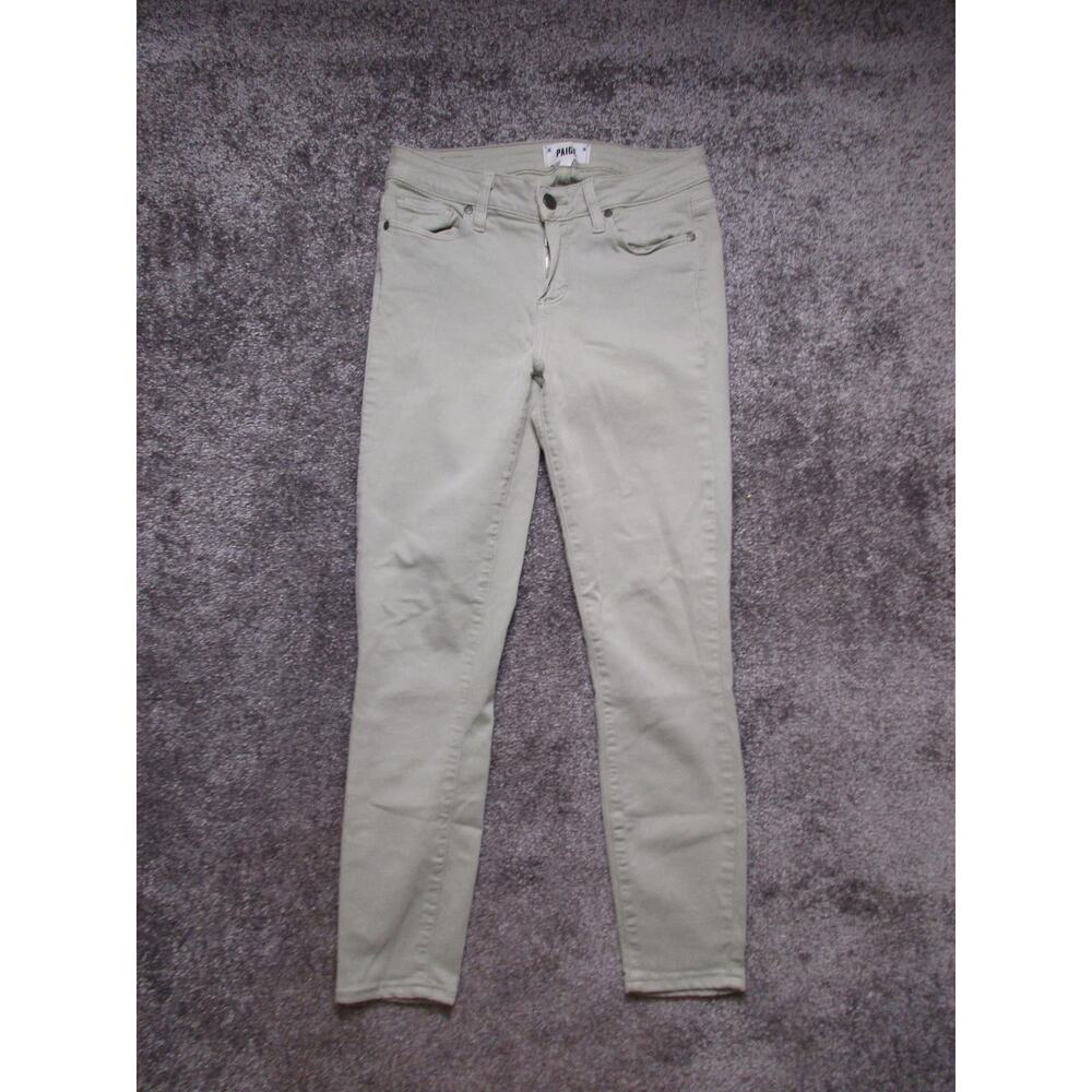 Paige Jeans 27 Verdugo Crop Stretch Jeans Skinny Ankle Off White Cream